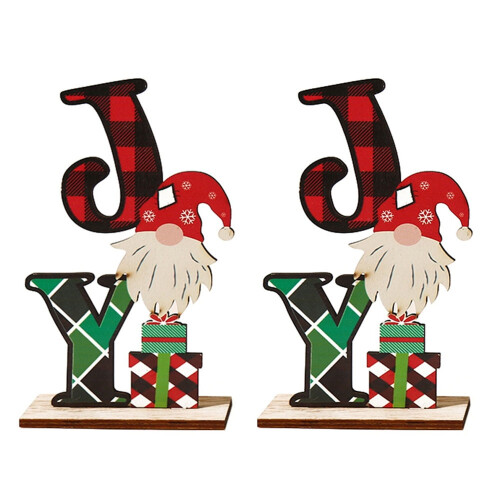 Conjunto de letras de Natal de madeira para decoração (2 peças)