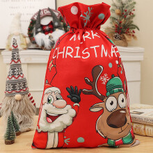 Sac cadeau de Noël Viflosae en flanelle avec cordon de serrage (12 pièces)