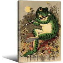 Affiche rétro grenouille sur toile, 30 x 45 cm