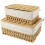 Yongwei wicker stacking baskets with lid and liner 2 pcs 1