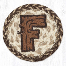 Rusztikus F monogramos alátét 5x5 hüvelyk