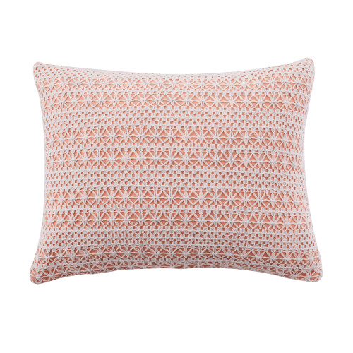 Levtex Home Pippa διακοσμητικό μαξιλάρι βαμβακερό δαντελένιο ροζ λευκό