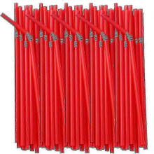(red, 200pcs) Plastic disposable straws for party - Extra long & colorful (100/200/500)
