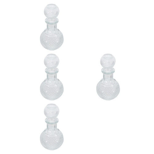 4Pièces Flacon Verre 250Ml Décanteur Whisky Brandy Usage Bar