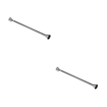 2Pcs Stainless Steel Adjustable Telescopic Closet Rods Silver for Home