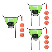 3Sets Lightweight Trampoline Basketball Hoop Game for Garden Yard