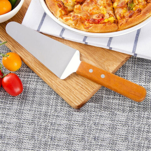 Espátula de acero inoxidable con mango de madera (1 pieza)