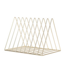 IJzeren bureauboekenplank in Scandinavische stijl, goudkleurig, 3 lagen