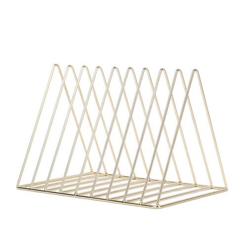 Σιδερένια Επιτραπέζια Βιβλιοθήκη Nordic Style Χρυσή 3 Επιπέδων