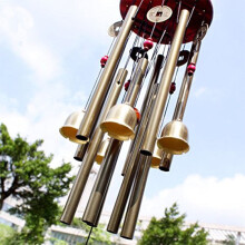 Carillon éolien 84 cm (33 pouces), 10 tubes, 5 cloches, décoration intérieure et extérieure