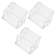 Visitekaartjeshouder/opbergdoos, transparant plastic, enkellaags.
