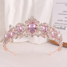Diadème de mariée NAMZI orné de strass en cristal rose