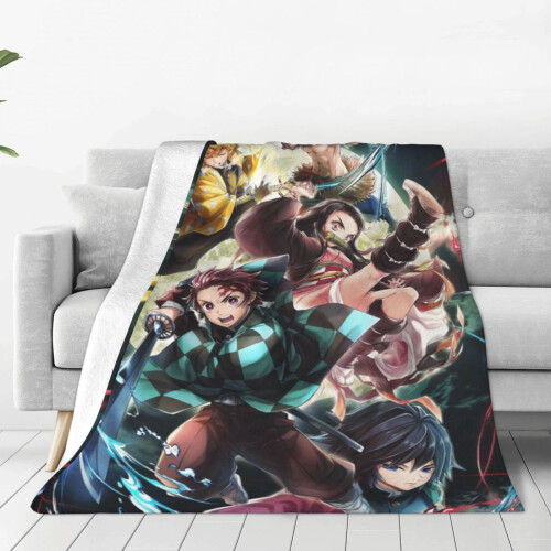 Couverture Demon Slayer douce, moelleuse et chaude 203 x 152 cm
