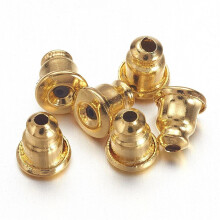 Ohrsteckerverschlüsse aus Messing, goldfarben, 100 Stück, 5 mm, 1 mm