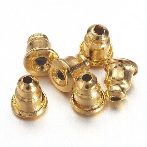 Fermoirs de boucles d'oreilles en laiton doré, 100 pièces, 5 mm x 1 mm