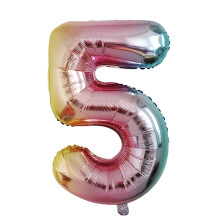 Globos de aluminio con números de cumpleaños, coloridos, juego de 10