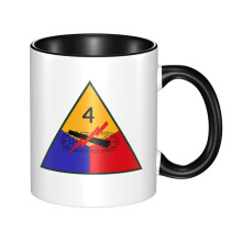 Cană ceramică Divizia 4 Blindată a Armatei SUA, 11 oz