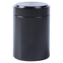 Tarro hermético para almacenar café, fabricado en aleación de aluminio negro.