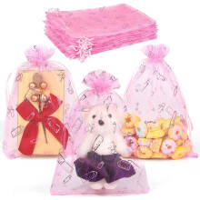 Pochettes à bijoux en organza doré 4 x 6 pouces, 100 pièces