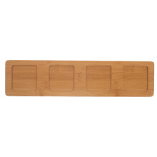 Holz-Servierbrett Mit Glashalter, Naturfarben Für Zuhause