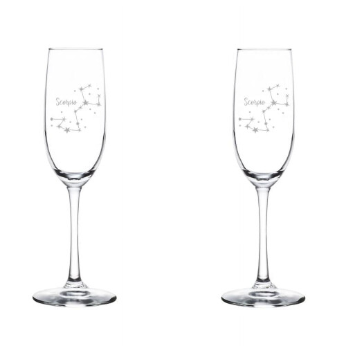 Champagnergläser mit Skorpion-Motiv, 2er-Set (237 ml)