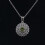 Colar com pingente de halo de peridoto em prata de lei, 0,50 ct. 1