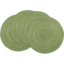 Ronde katoenen placemats en onderzetters, set van 4 stuks, 15 inch