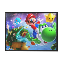 Super Mario fali dekoráció rajzfilm keretezett festmény 1 darab