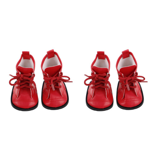 2Paires Chaussures Mode Rouges Bottines PU 18 Féminines
