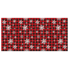 Toalha de mesa descartável Penkiiy com estampa de floco de neve xadrez natalina.
