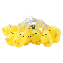 Guirnalda de luces LED de Pascua con huevo roto, pollito y