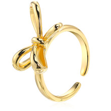 Bague nœud papillon ajustable pour femme, bague de promesse