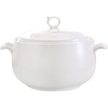 Soupière en céramique avec couvercle 3L Blanc pur