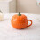 Ceramic pumpkin bowl with lid orange 1 pc 1
