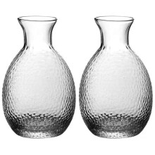 2Pièces Bouteille Sake Verre Transparent Décanteur Japonais