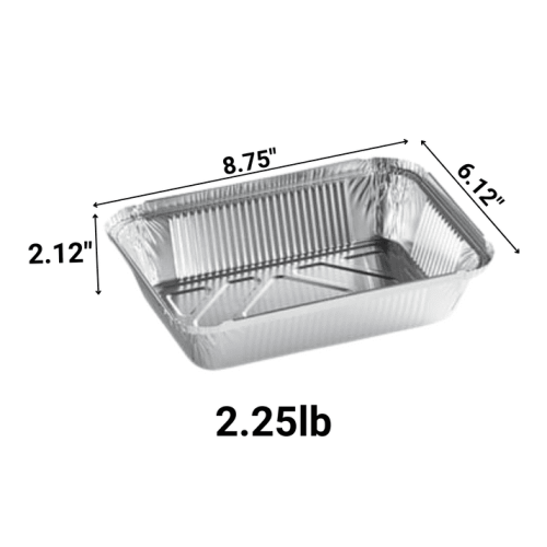 VEZEE längliche Aluminium-Folienform mit Deckel, 100 Stück 1