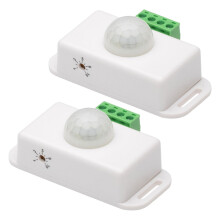 Sensor de movimento infravermelho para iluminação de armários 12V (2 peças)