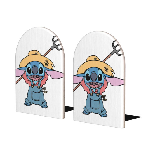 Buchstützen mit Cartoon-Stitch-Design, 2er-Pack, Metall