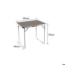 Klapptisch - MARBUENO - 80 x 60 x 70 cm - Stahl &amp; Kunststoff - Braun - Für den Außenbereich