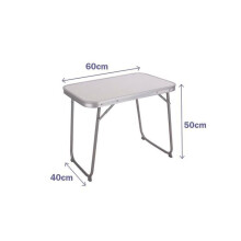Klappbarer Tisch - MARBUENO - 60 x 40 x 50 cm - Stahl - Weiß - Für den Außenbereich