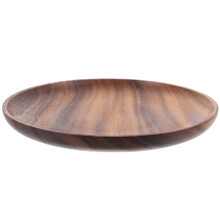 Assiette Ă dessert ronde en bois massif, 25 cm