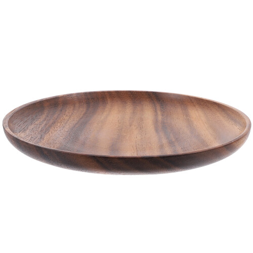 Plato redondo de postre de madera maciza de 25 cm (10 pulgadas)