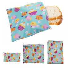 Wiederverwendbare Sandwichbeutel, 3er-Pack, aus Stoff zur Aufbewahrung von Lebensmitteln