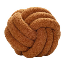 Boule de coussin Knot marron en peluche douce