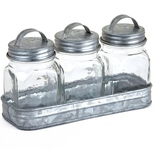 Ensemble de 3 boîtes de conservation en verre Lakeside Collection