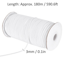 180m Elastic Sewing Rope White Band