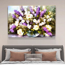 Purple and White Flower Canvas Poster20x30cm