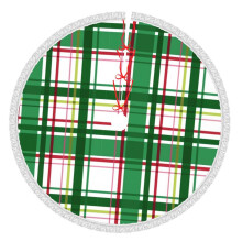 Christmas tree skirt plaid 48 inch rustic holiday decor