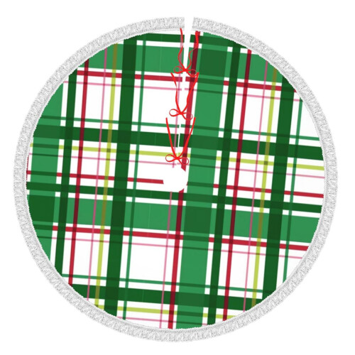 Christmas tree skirt plaid 48 inch rustic holiday decor