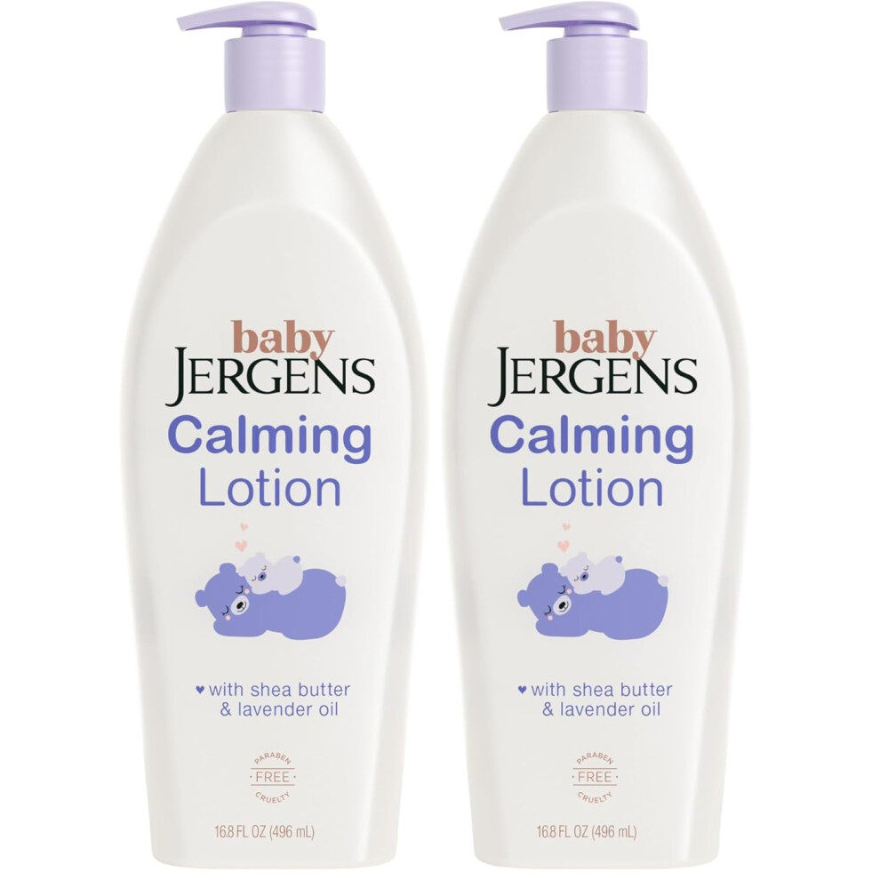 Jergens Lavender Baby Calming Lotion,Baby Calming Lotion,-Baby-Lotion,Baby-Moisturizer With Shea Butter And Oil,16.8 Fl Oz,(Pack Of 2)